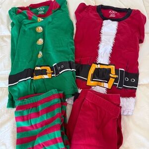 Christmas Elf and Santa Pajama Set of 2